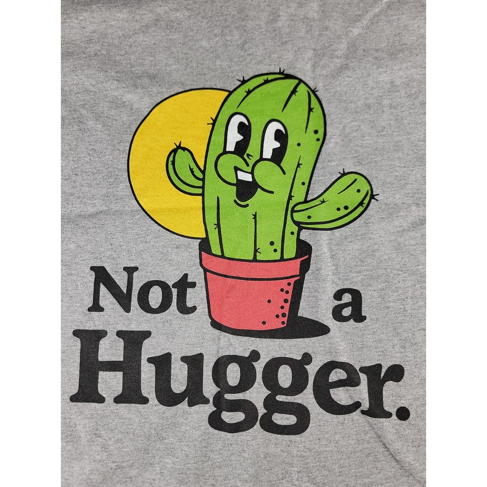 Gildan Graphic T Shirt Cactus Not A Hugger Sarcastic Funny Shirt Mens L